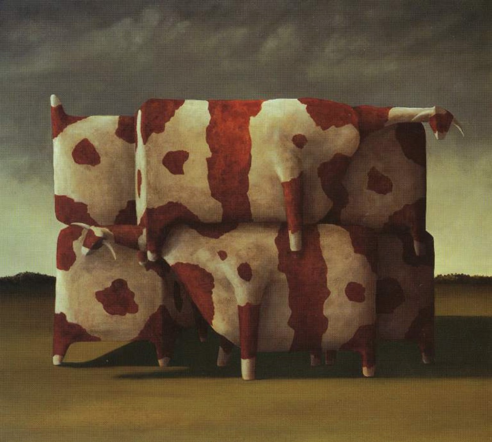John Kelly: Cow Depot (IV), oil on canvas, 1994