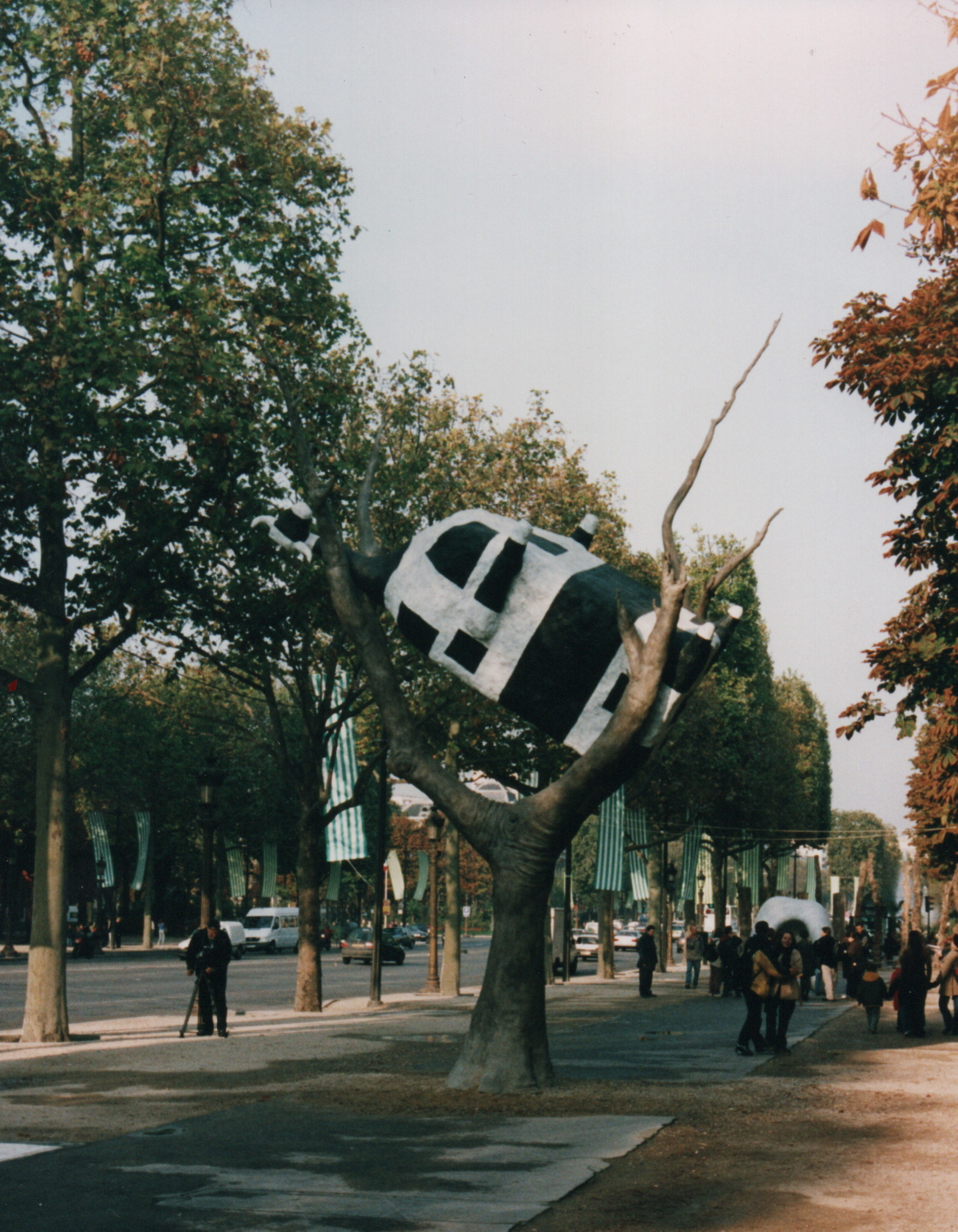 John Kelly: Cow up a Tree, Champs-Elysées, Paris, 1999