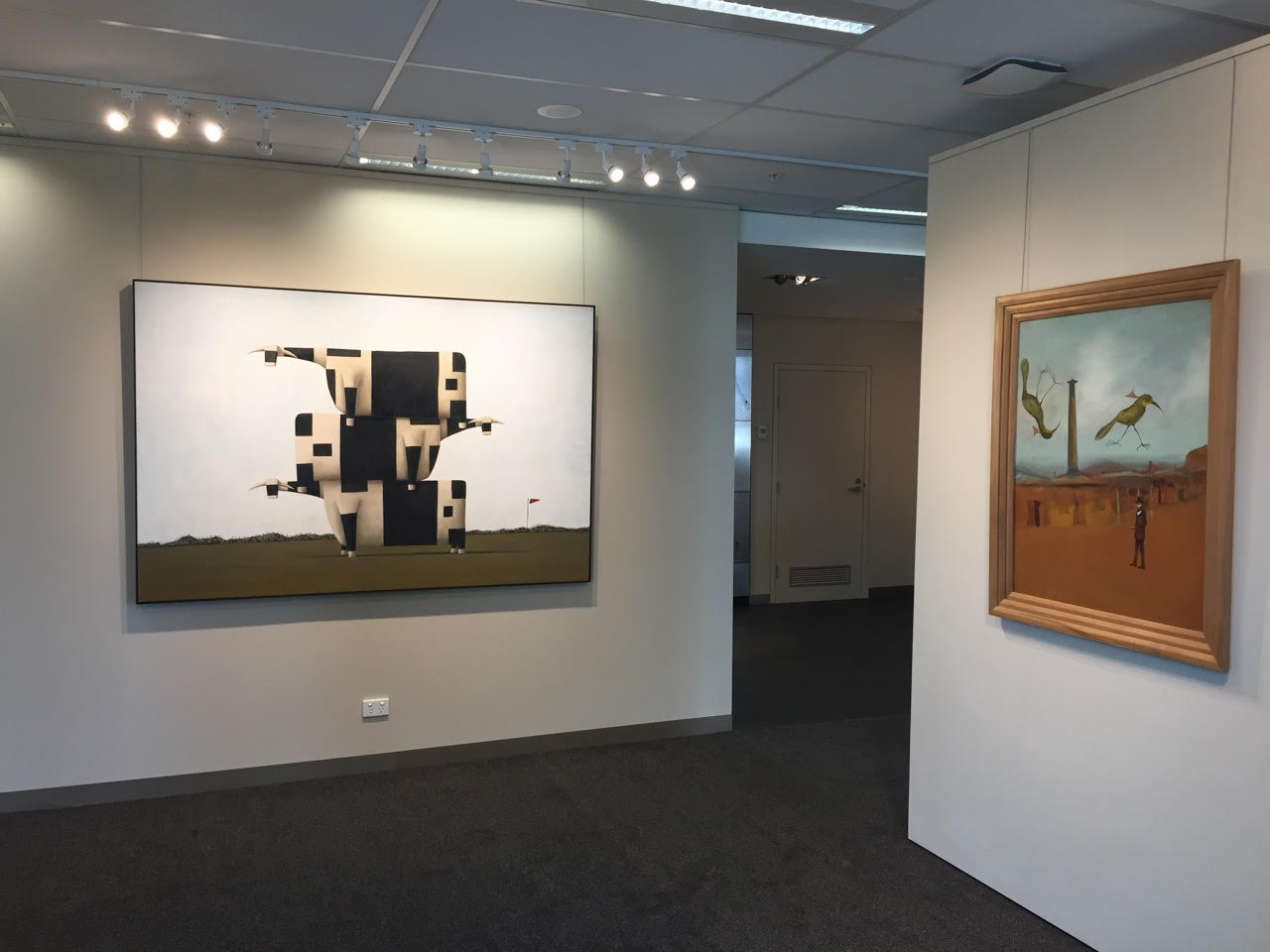 John Kelly painting, juxtaposed with Sidney Nolan painting, Sotheby's Australia, 2018