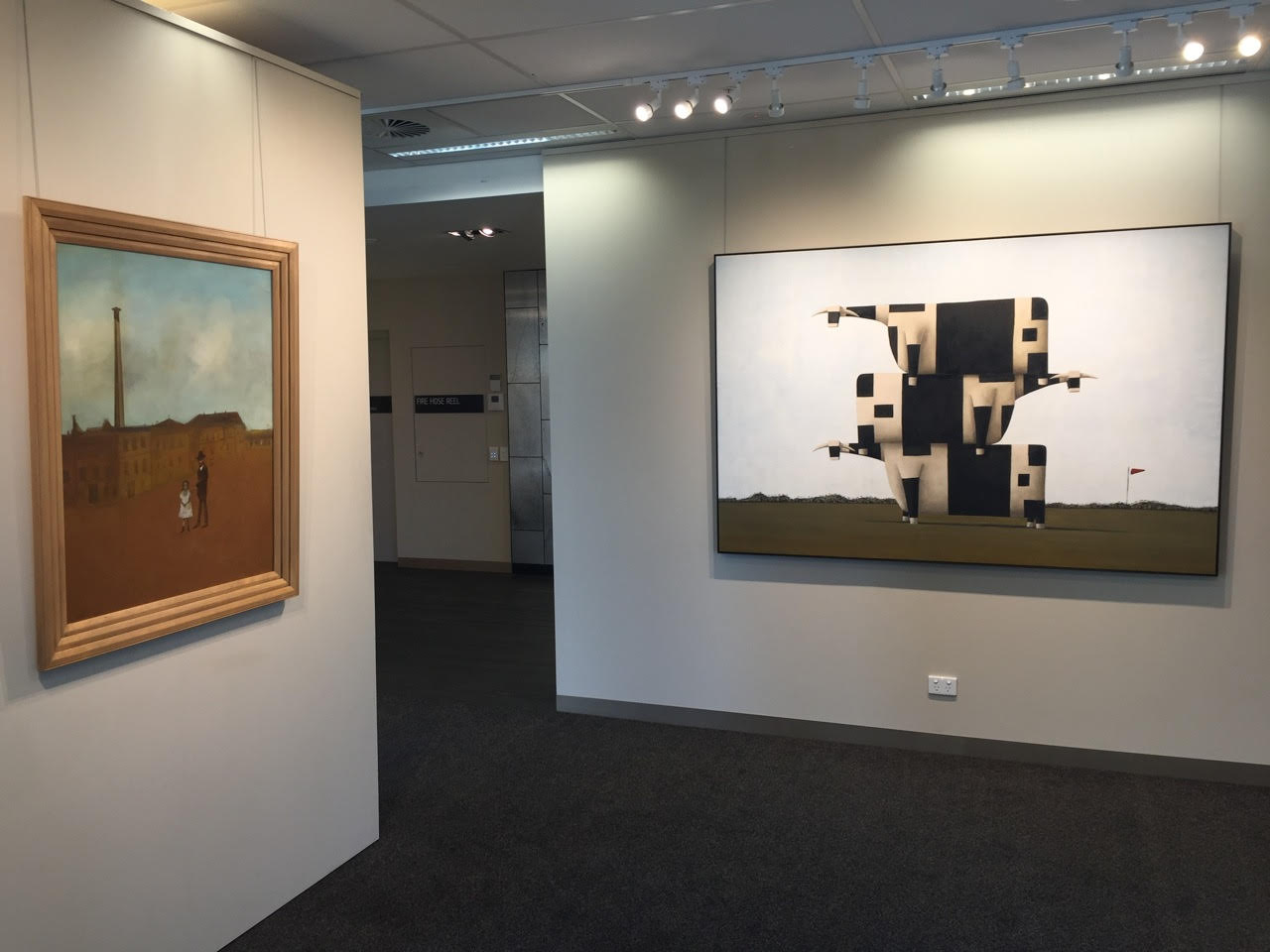 John Kelly painting, juxtaposed with Sidney Nolan painting, Sotheby's Australia, 2018
